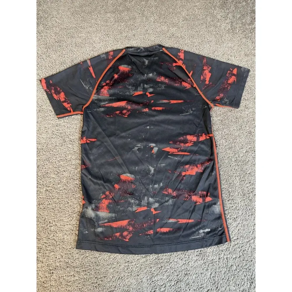 Adidas Shirt Mens S Black Climalite Athletic Performance Training Graphic Tee